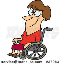 Cartoon Smiling Lady in a Wheelchair by Toonaday