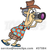 Cartoon Tourist Snapping Photographs by Toonaday