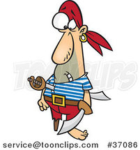 Cartoon Pirate Stabbed with a Sword by Toonaday