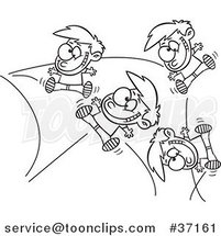 Cartoon Outlined Energetic Boy Bouncing off the Walls by Toonaday