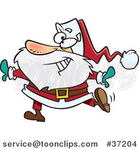 Cartoon Christmas Santa Dancing by Toonaday