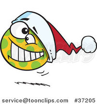 Cartoon Spotted Christmas Ball Bouncing by Toonaday