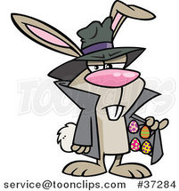 Cartoon Easter Bunny Dealing Eggs by Toonaday