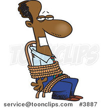 Cartoon Black Business Man Gagged and Tied up to a Chair by Toonaday