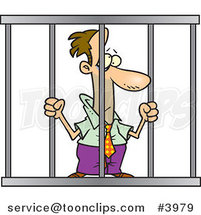 Cartoon Business Man Behind Bars by Toonaday