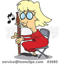 Cartoon Female Bassoon Player by Toonaday
