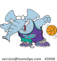 Cartoon Basketball Elephant by Toonaday