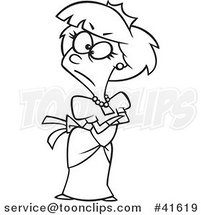 Cartoon Outlined Irritated Princess by Toonaday