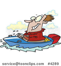 Cartoon Guy Boating by Toonaday