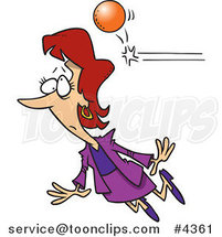 Cartoon Ball Knocking out a Business Woman by Toonaday