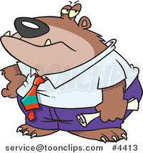 Cartoon Business Bear by Toonaday