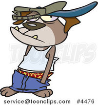 Cartoon Boxer Dog Wearing a Hat by Toonaday