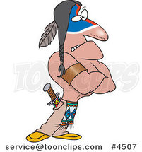 Cartoon Strong Native American Brave by Toonaday