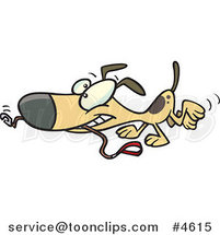 Cartoon Happy Dog Carrying a Leash by Toonaday