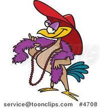 Cartoon Stylish Bird Wearing a Hat by Toonaday