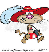 Cartoon Stylish Cat Wearing a Hat by Toonaday