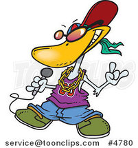 Cartoon Duck Rapper by Toonaday