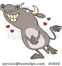 Cartoon Infatuated Bull by Toonaday
