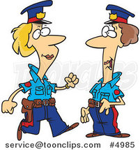 Cartoon Two Female Cops by Toonaday