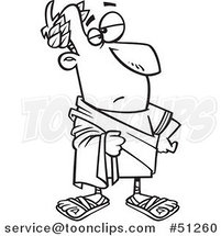 Cartoon Outlined Julius Caesar Posing by Toonaday