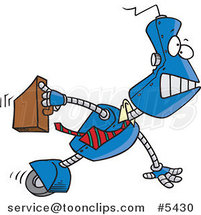 Cartoon Robot Executive by Toonaday