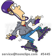 Cartoon Guy Roller Blading by Toonaday