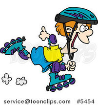 Cartoon Roller Blading Boy by Toonaday