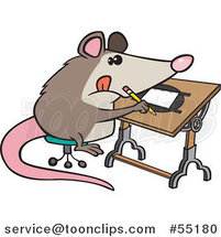 Cartoon Artist Possum Drawing by Toonaday