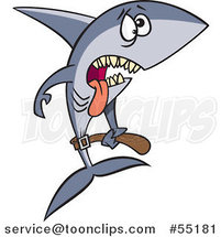 Cartoon Skinny Starving Shark by Toonaday