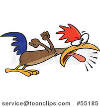Cartoon Rooster Screaming a Wake up Call by Toonaday