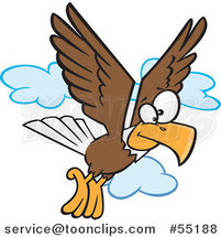 Cartoon Bald Eagle Flying by Toonaday