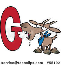 Cartoon Goat Eating the Letter G by Toonaday