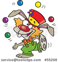 Cartoon Juggling Funny Bunny Clown by Toonaday