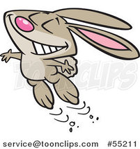 Cartoon Happy Bunny Jumping with Glee by Toonaday