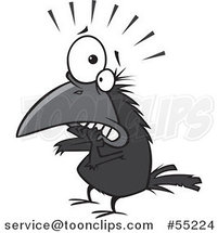 Cartoon Scared Crow Biting His Nails by Toonaday