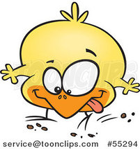 Cartoon Chubby Yellow Chick by Toonaday