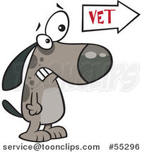 Cartoon Scared Dog at the Vets Office by Toonaday