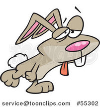 Cartoon Tired Easter Bunny Rabbit by Toonaday