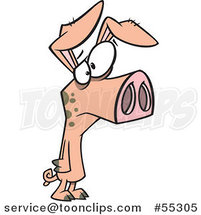 Cartoon Sad Skinny Pig by Toonaday