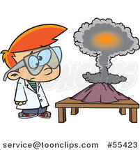 Cartoon Scientist Boy with a Mushroom Cloud Project by Toonaday