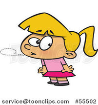 Cartoon Blond Girl Whispering by Toonaday