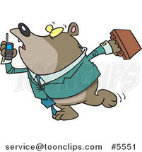 Cartoon Rushed Business Bear by Toonaday