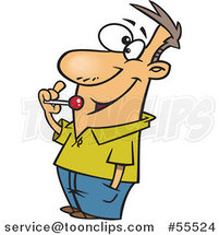 Cartoon Giddy Guy Eating a Lolipop by Toonaday