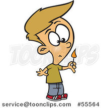 Cartoon White Boy Holding a Lit Match by Toonaday