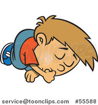Cartoon Sleeping Boy Sucking His Thumb by Toonaday