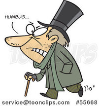 Cartoon Grumpy Scrooge Saying Humbug by Toonaday