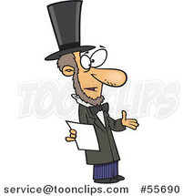 Cartoon Abraham Lincoln Giving a Speech by Toonaday