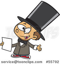 Cartoon White Boy Role Playing As Abraham Lincoln by Toonaday