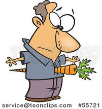 Cartoon White Guy with a Bad Carrot Through His Torso by Toonaday