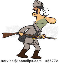 Cartoon Confederate Soldier with a Rifle by Toonaday